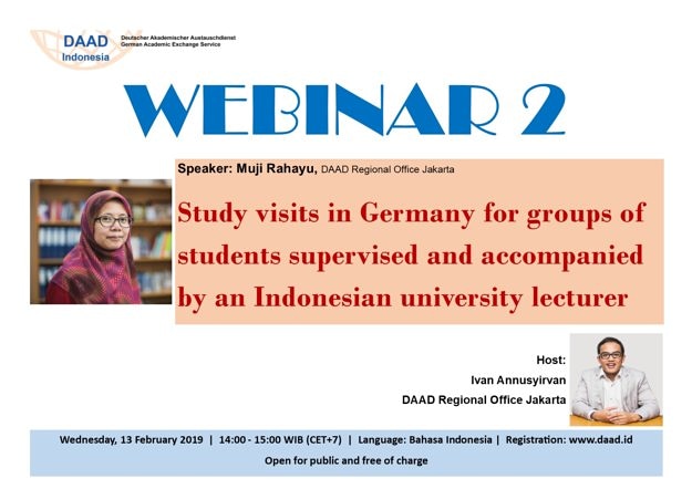 Study visits in Germany for groups of students supervised and accompanied by an Indonesian university lecturer